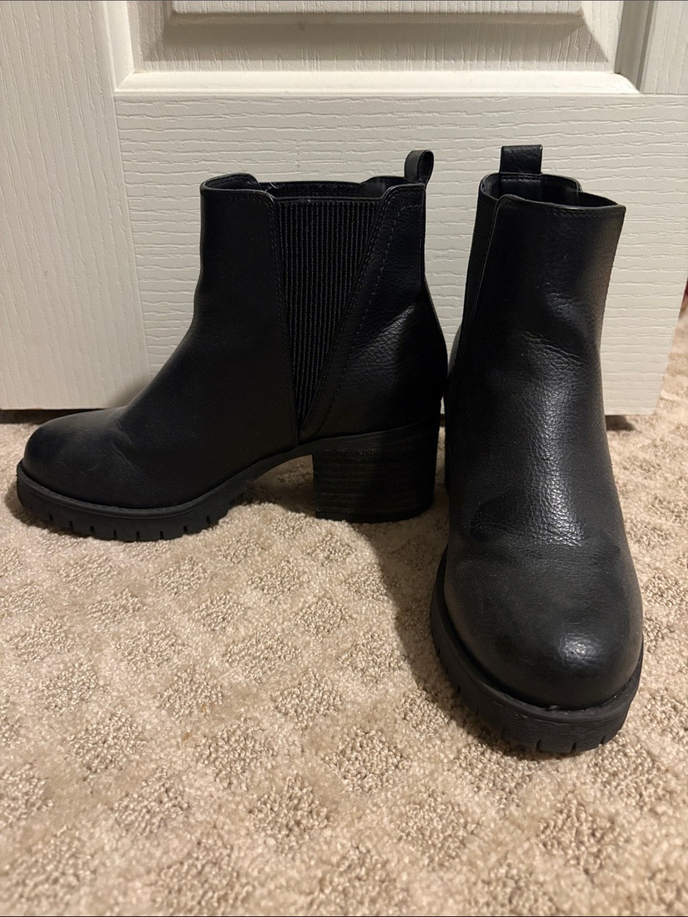 MIA Black Chelsea Lug Heel Ankle Boots